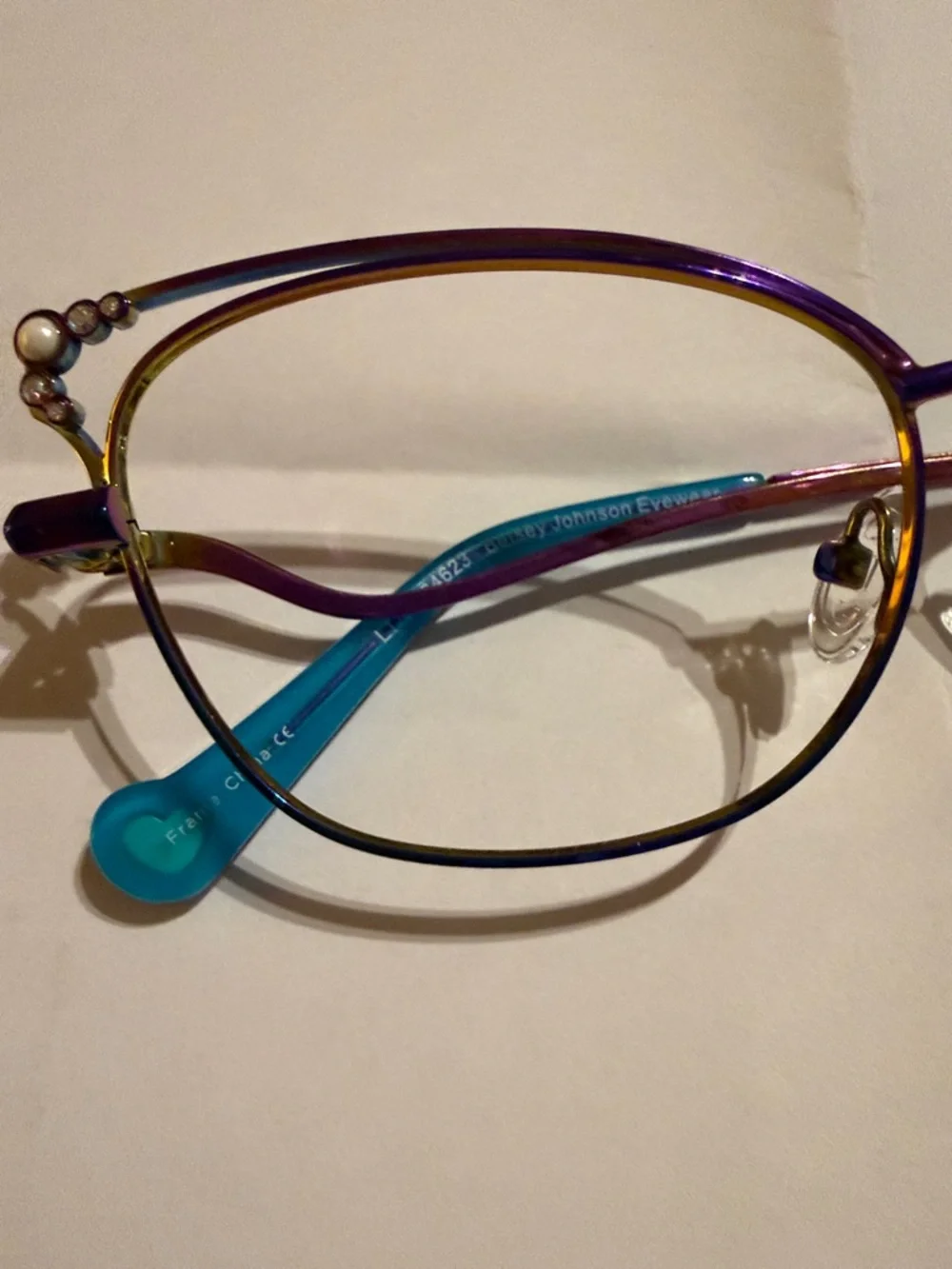 Betsey Johnson Turquoise & Purple Metal Frame No Lenses - Picture 6 of 7